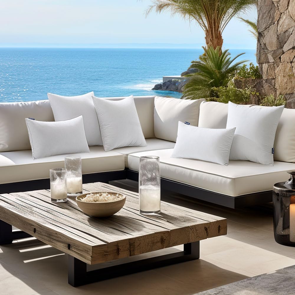 12x20 Inch Outdoor Pillow Inserts, Waterproof Throw Pillows - Set of 2