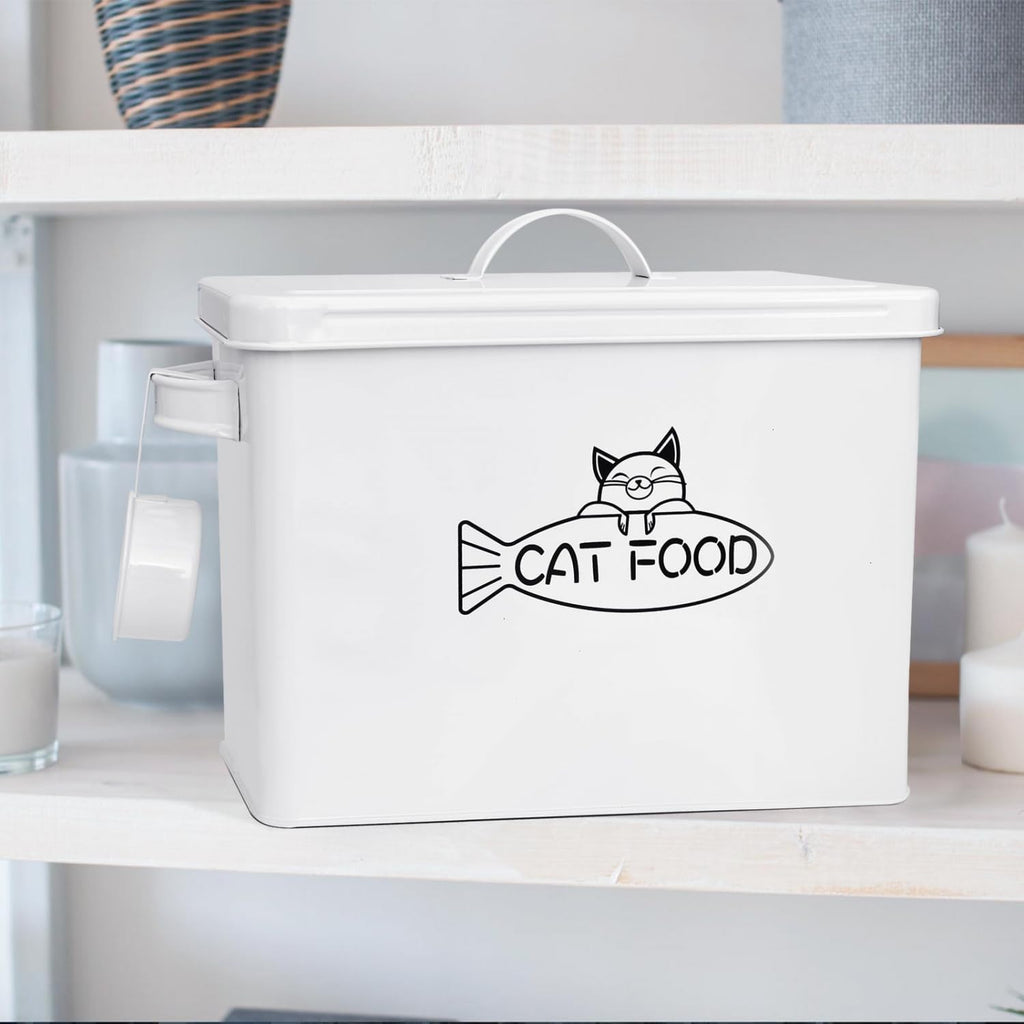 Large Dog and Cat Food Storage Container, Farmhouse Pet Food Storage Containers with Lid and Dry Food Scoop, Durable