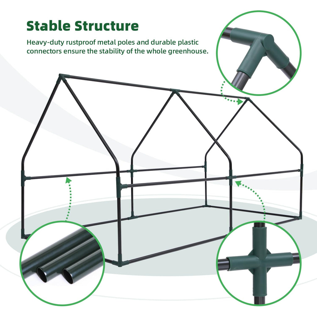Portable Mini Greenhouse, 71"x36"x36" Greenhouses for Outdoors with Dual Large Zipper Doors & Ground Stakes