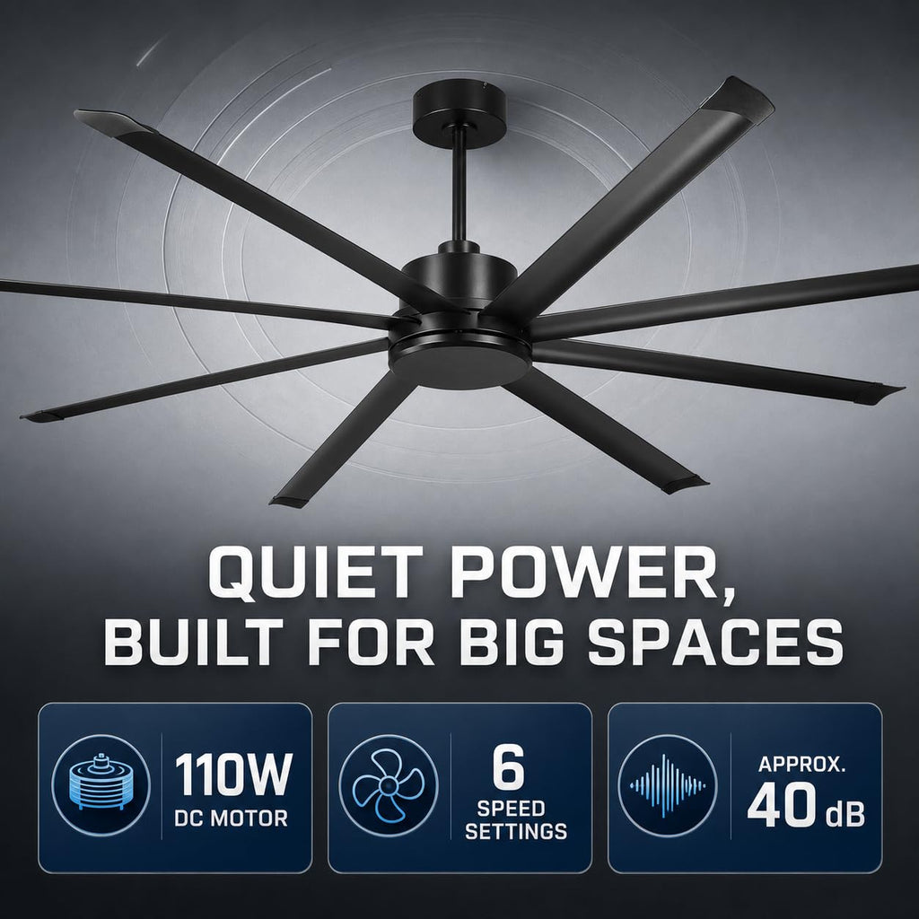 120" Industrial Ceiling Fan No Light for Warehouse Commercial Space