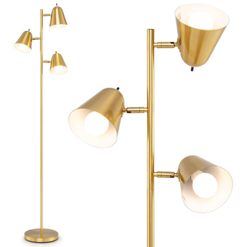 3-Light Tree Floor Lamp with Adjustable Heads