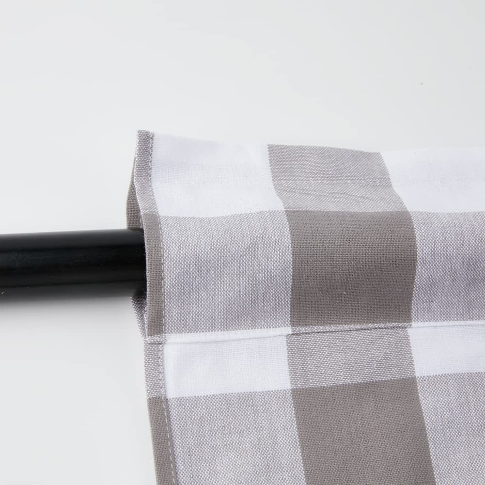 2 Pack Buffalo Check Plaid Window Valances Light Filtering Farmhouse Design Window Curtains Decor Treatment Rod