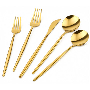 Gold Silverware Set for 8, 40 Piece Stainless Steel Flatware Cutlery Set