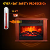 Portable Electric Fireplace Stove Heater with 3D Realistic Flame Effect, Tabletop Space Heater with Overheat Protection, 1500W