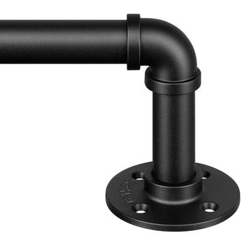 Curtain Rods 66-120 Inch, 1 Inch Industrial Black Curtain Rod