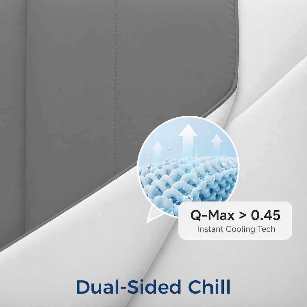 Cooling Comforter King Size, Double-Sided Cold Tech Cooling Blanket for Hot Sleepers & Night Sweats,Q-Max 0.45 Soft