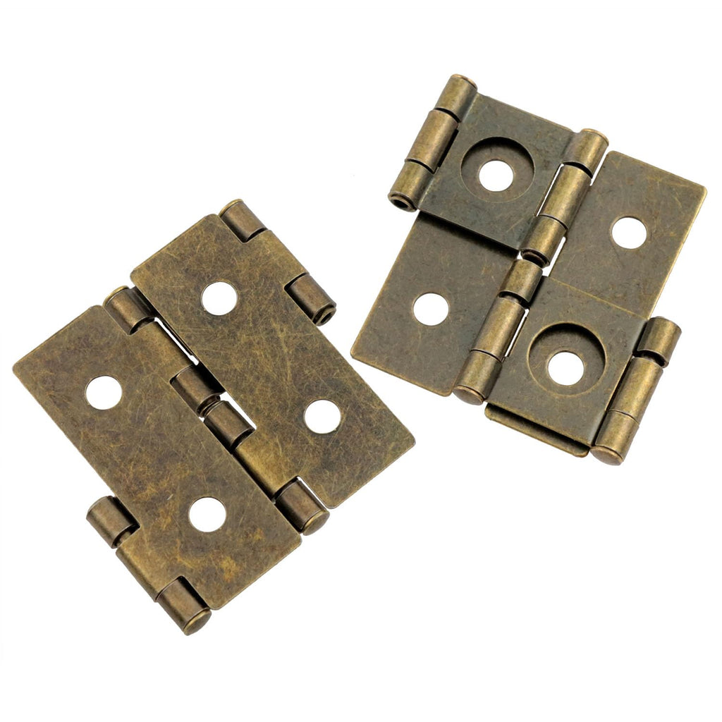 Lovelysp 8PCS Bronze Folding Double Hinges Folding with mounting Screws