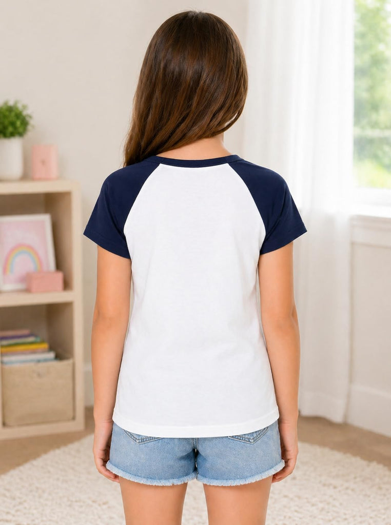 Girls Shirts Short Sleeve Bow Graphic Tees Summer Tops