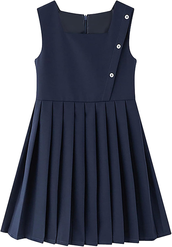 Girls Uniform Pleated Jumper Dress for Back to School