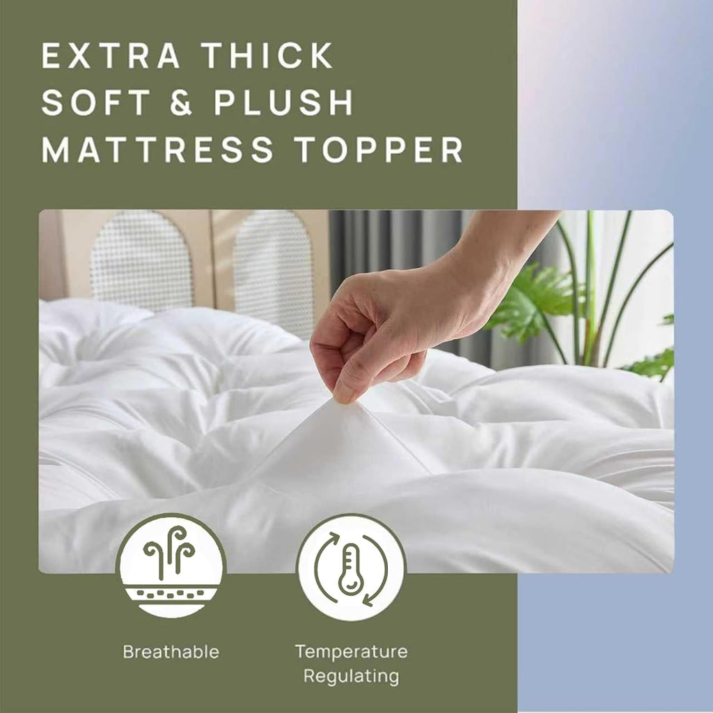 5 Inch Memory Foam Mattress Topper Queen for Back Pain Relief | 5 Inch Extra Thick Gel Memory Foam Topper with