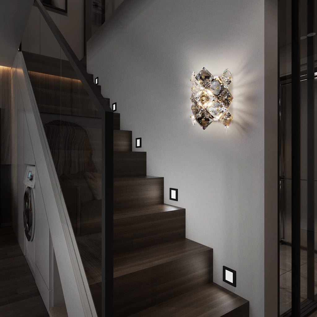 Modern Crystal Wall Sconces,Chrome Wall Light Fixtures,Luxury Indoor Wall Lamp,K9 Crystal Vanity Wall Mount