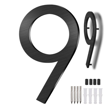 12 Inch Modern Metal House Numbers, Black Door Number, Metal Mailbox Numbers and Letters, House Address Numbers for