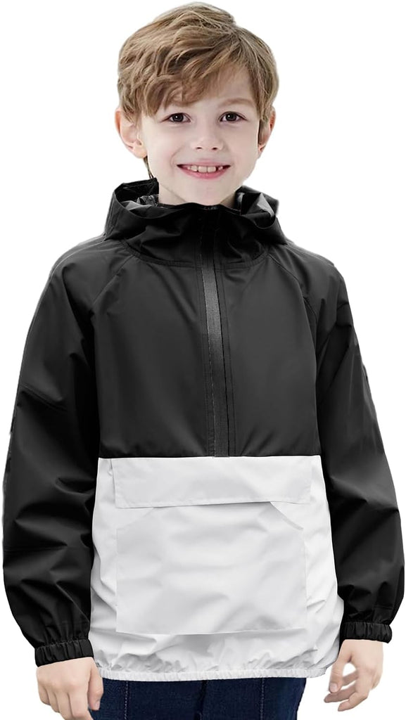 Girls Boys Rain Jacket Lightweight Waterproof Packable for Outdoor