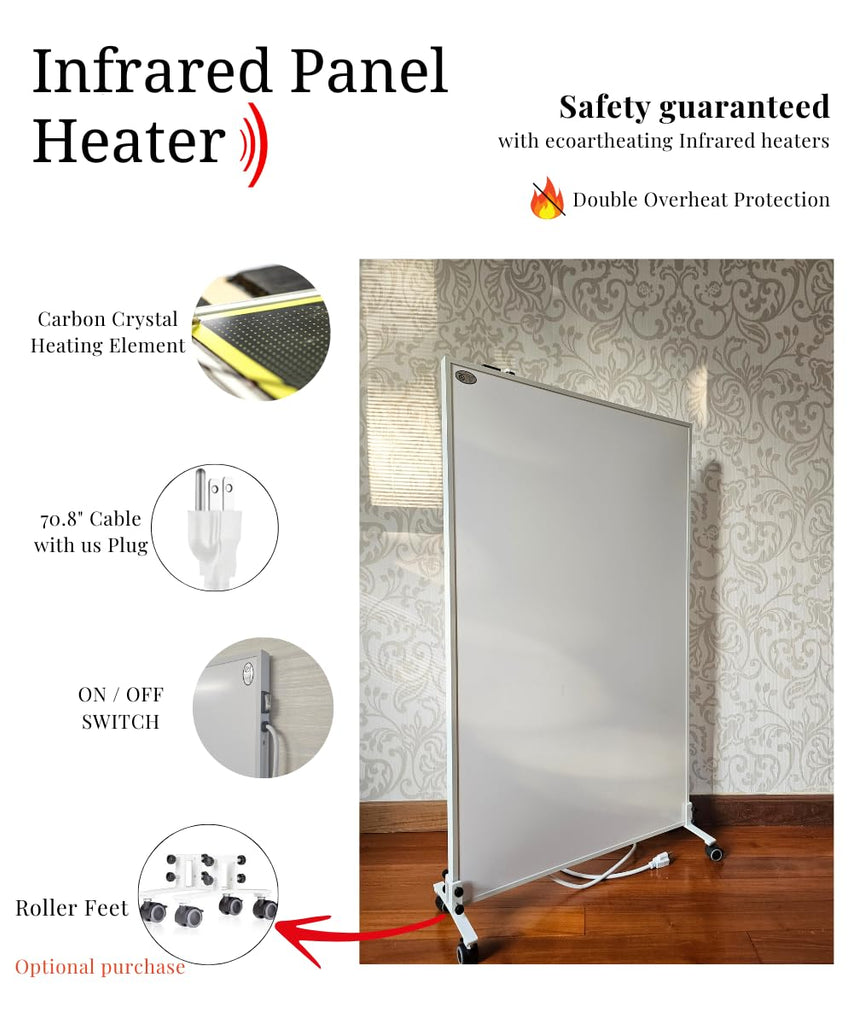 Infrared Heater Panel 600W for indoor yoga studio with on/off Switch