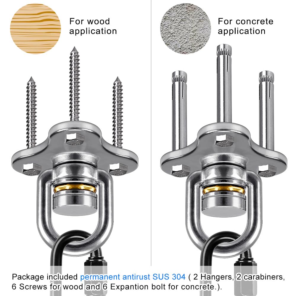 2 Pack Tire Swing Swivel Hanger with Bearing Heavy Duty Swivel