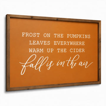 23.6"×15.7" Fall Wall Art Framed, Large Autumn Sign Home Decor