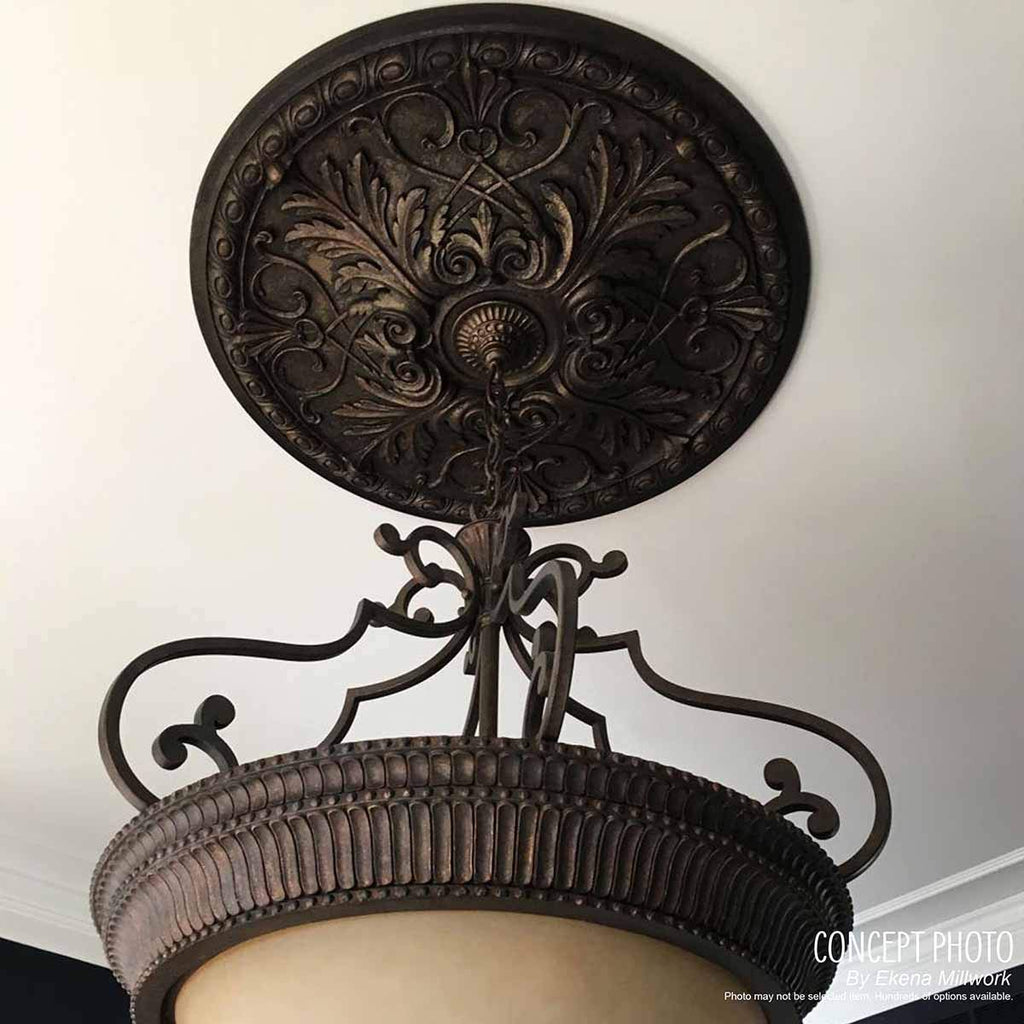 Tellson Two-Piece Ceiling Medallion, 30 5/8" OD x 6" ID (Fits Canopies up to 6 3/4"), Split Design, Primed