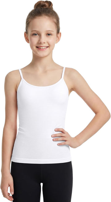 Ribflex Girls Tank Tops with Built in Bra Kids Camisole
