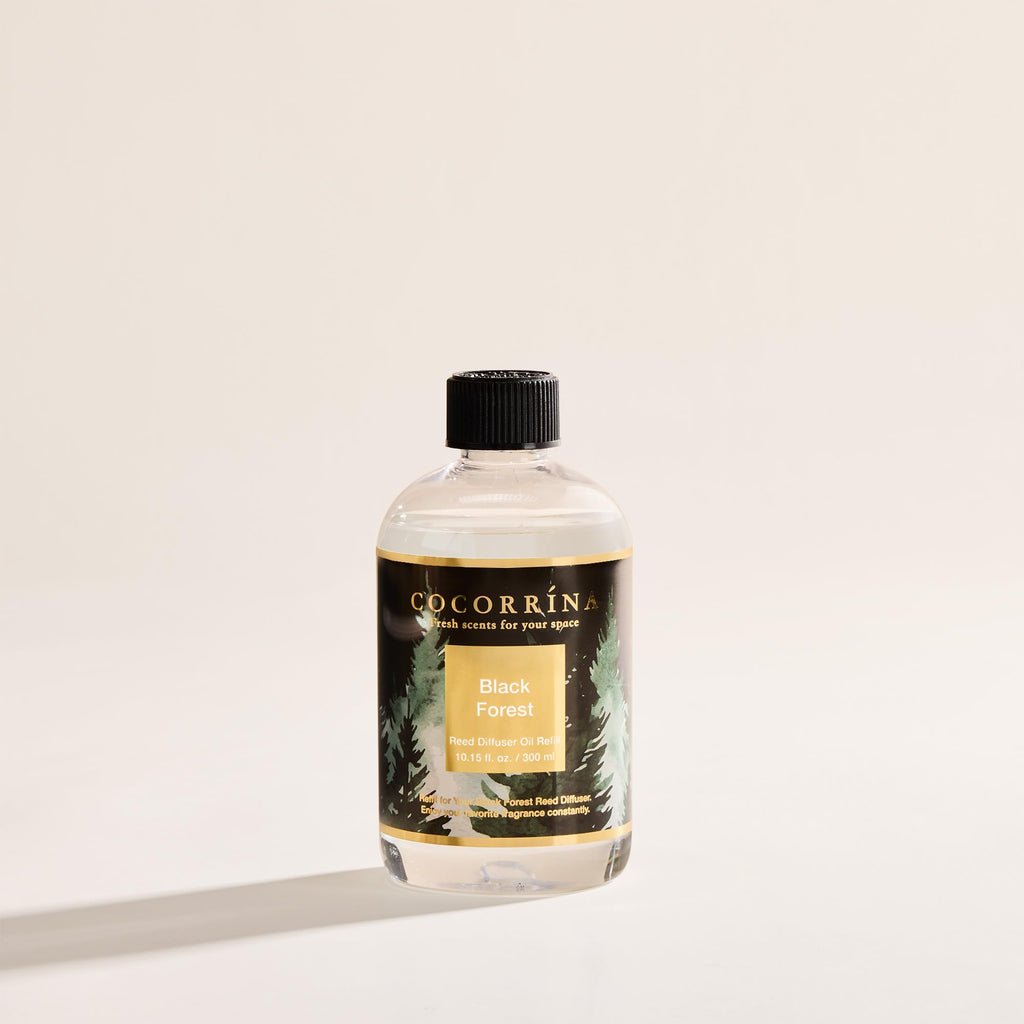 Reed Diffuser Refill Black Forest 10.15oz (300ml) with 8 Sticks - Premium Long-Lasting Floral Essential Oil, Home