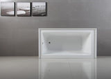 VTAP603222L Aqua Eden 60-Inch Acrylic Alcove Tub with Left Hand Drain Hole, L 60" x W 32" x H 21-5/8"D, White