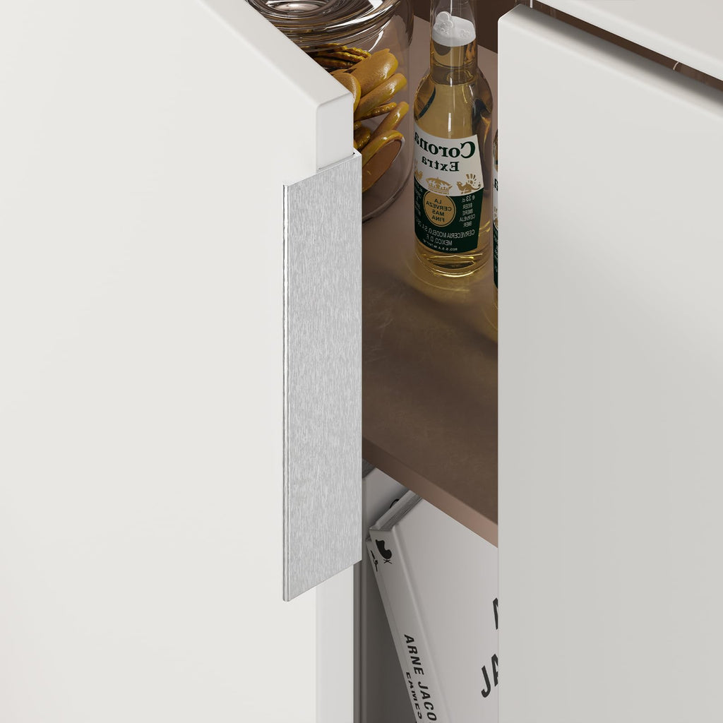 Drawer Handles Brushed Nickel Cabinet Pulls 6-1/4 inch 20 Pack, Finger Pulls for Cabinet Edge Pulls, Aluminum Alloy