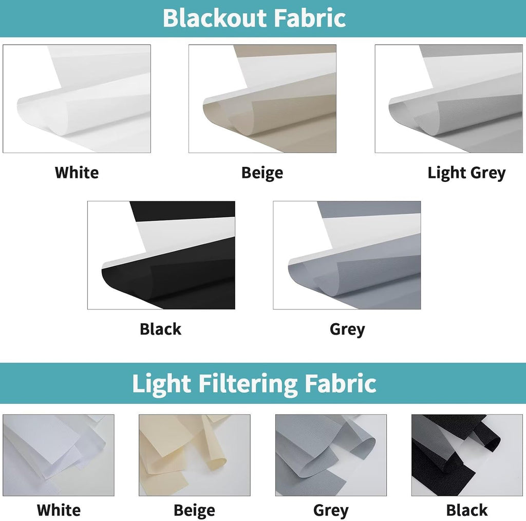 Custom No Drill Zebra Roller Shades, Blackout(85%) Cordless Dual Layer No Drilling Day and Night Blind for Windows