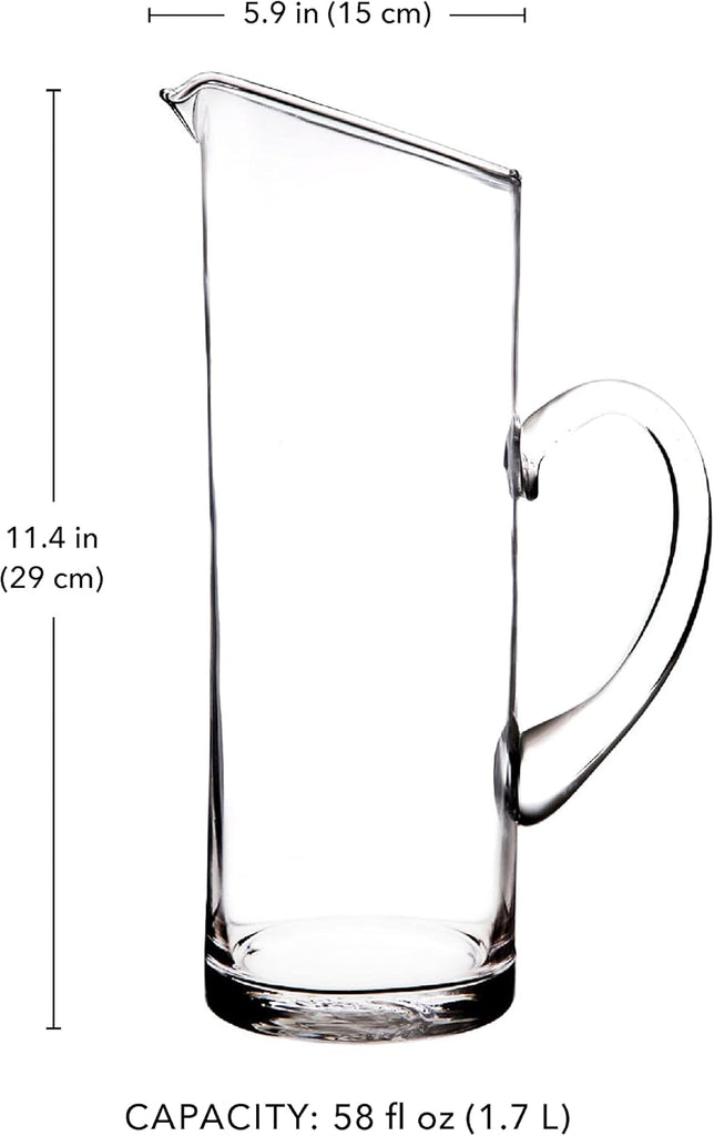 Glass Water Pitcher with Spout - Elegant Serving Carafe for Water, Juice, Sangria, Lemonade, and Cocktails