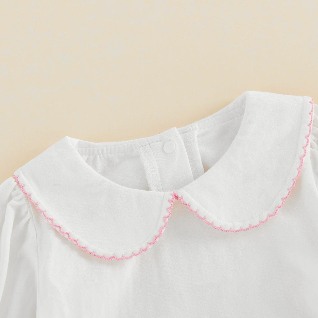 Baby Girl Boy Bubble Romper Infant Peter Pan Collar Bodysuit Sweatshirt Fall Winter Newborn Coming Home Outfit