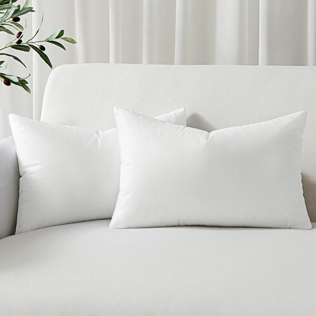 Throw Pillow Inserts 12x20 Inch with 100% Virgin Filling - Set of 2