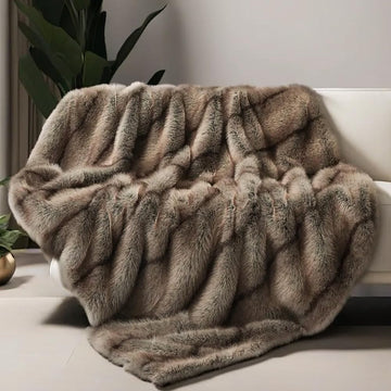 Faux Mink Fur Blanket Luxury Fur Throw Blanket Sofa Fluffy Blanket Super Warm Elegant Cozy Fuzzy Throw Blankets for