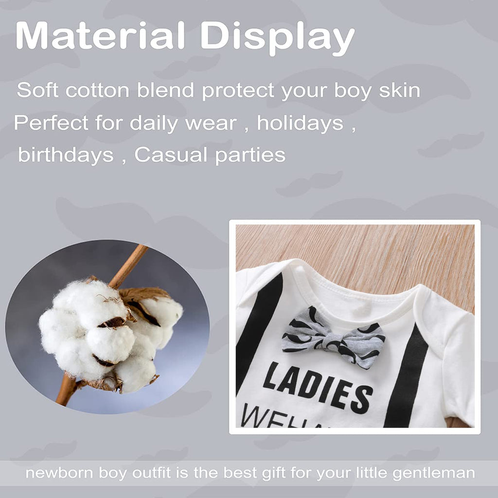 Baby Boy Matching Outfit Newborn Boy Twins Bodysuit Ladies We Have Arrived Romper (White, )