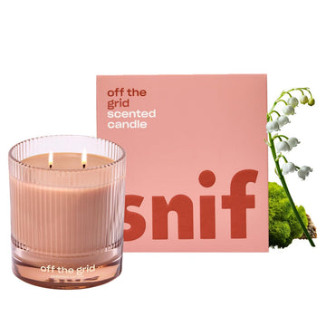 Off The Grid Luxury Scented Candle by, Warm and Calming Candle, 50+ Hours, 100% Cotton Fiber Wicks, Soy Wax Blend
