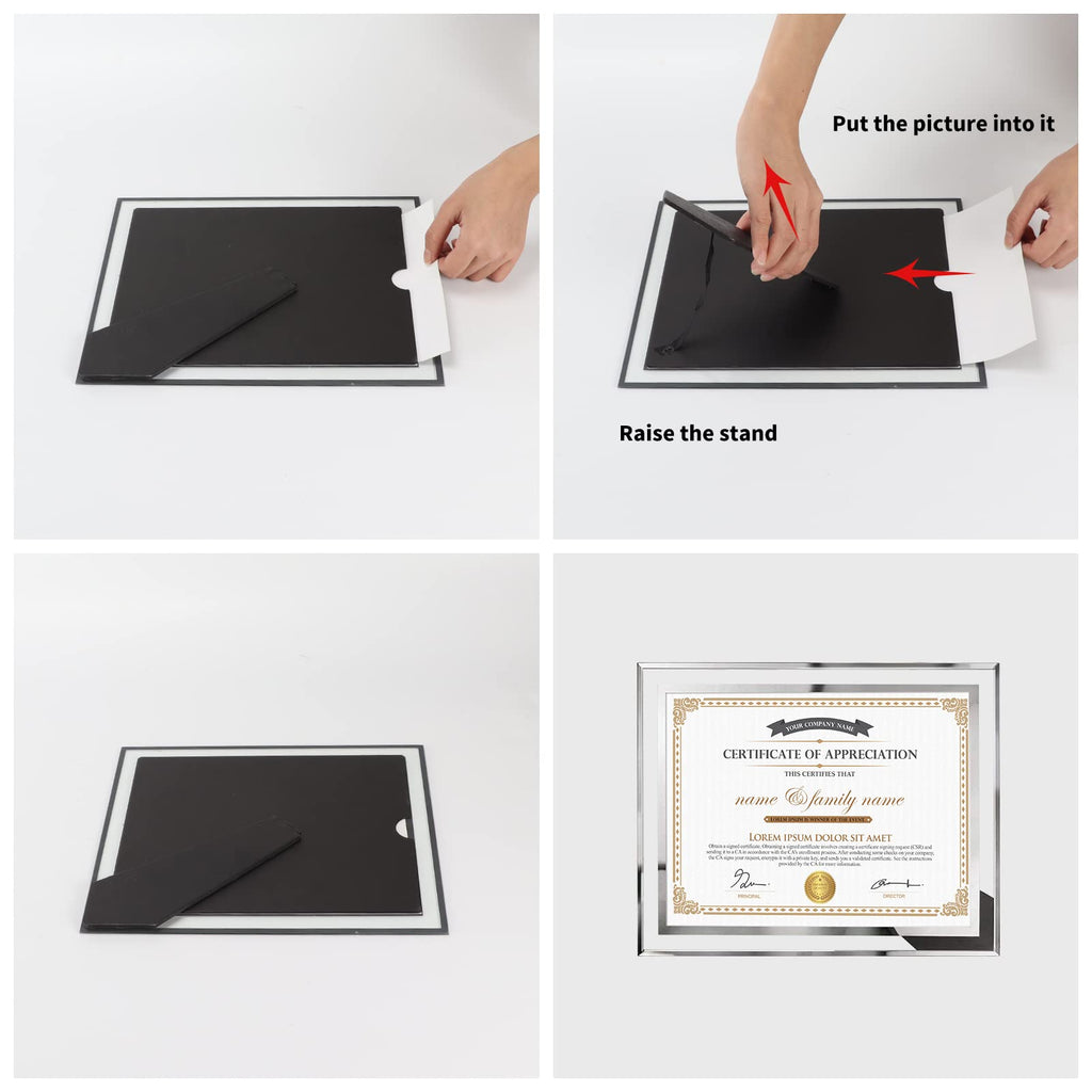 12 Packs 8.5 by 11 Glass Certificate Frames, 8.5x11 School Frames