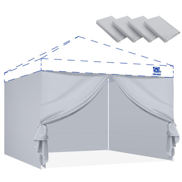 10x10 Canopy Sidewalls & Door for Canopy, Gray (4PCS Sidewalls Only)