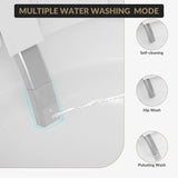 Smart Toilet with Auto-Flush & Heated Seat - Foot Sensor, Nightlight, Modern One-Piece Design