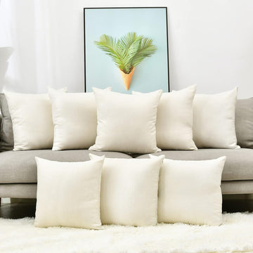 Pack 8 Linen Throw Pillow Covers Set Cushion Case, Blank for HTV Iron on Design,18x18 Inch