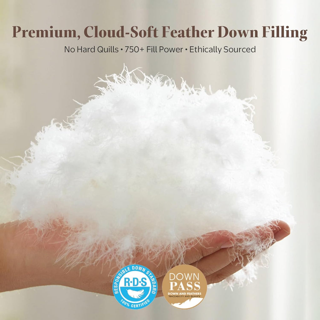 Luxury Down Feather Fiber Comforter Oversized Queen