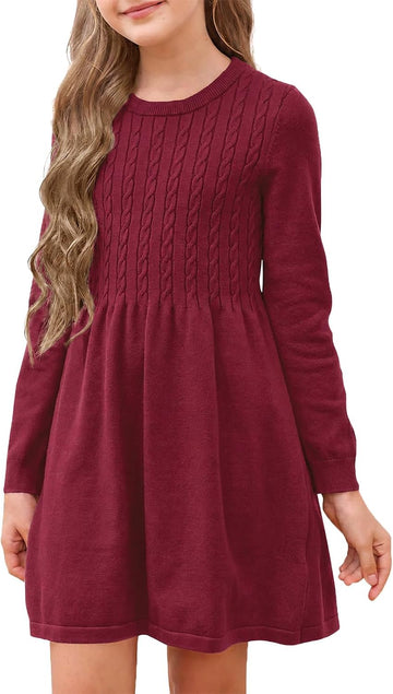 Girls Sweater Dress Kids Fall Winter Kintted Dresses
