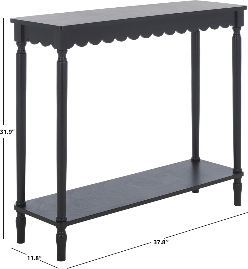 Collection Haven French Country Farmhouse Matte Black Console Table , Foyer