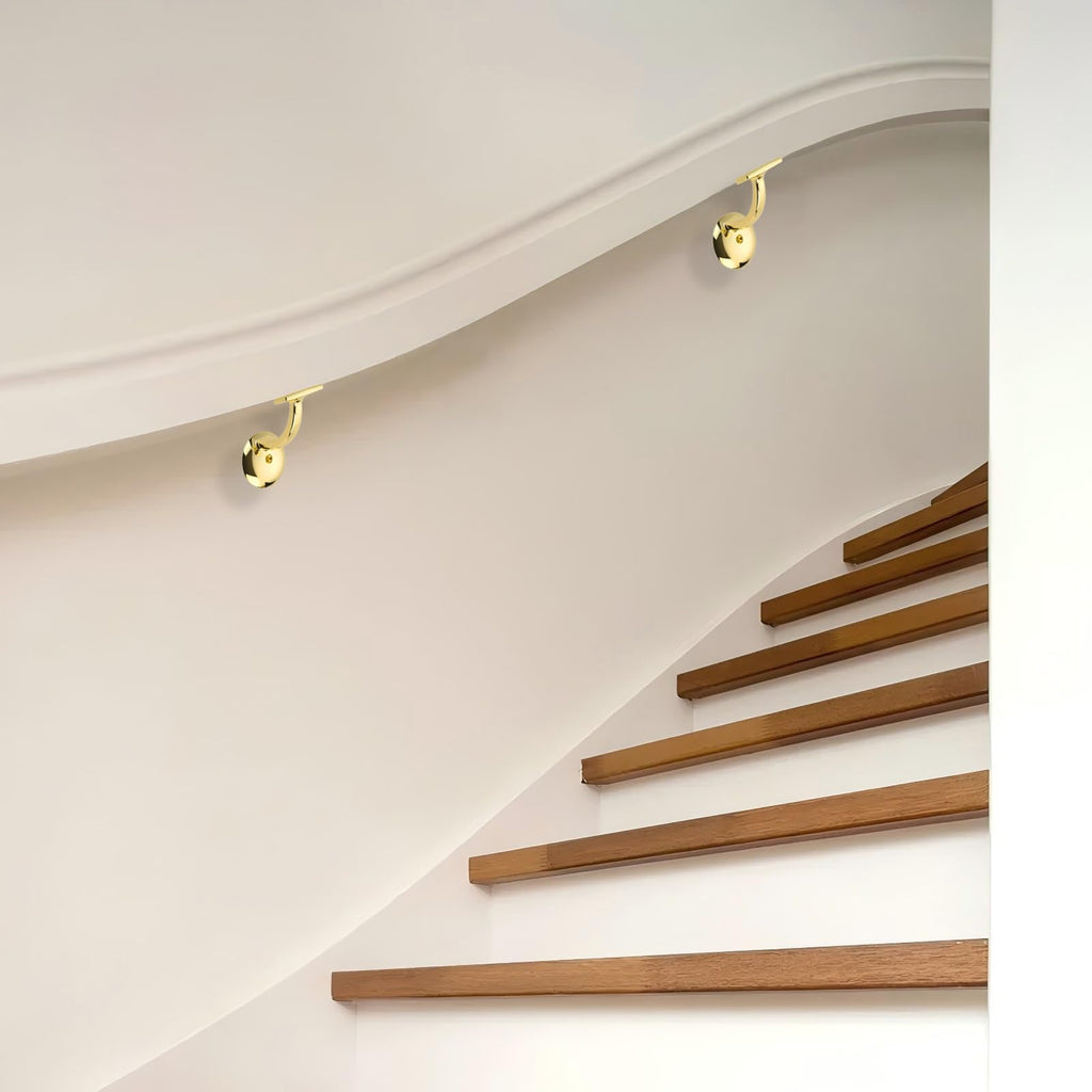 10 Pack 3 Inch Polished Brass Handrail Stair Brackets Stair Heavy Duty Stair Brackets Support Handrail Brackets for