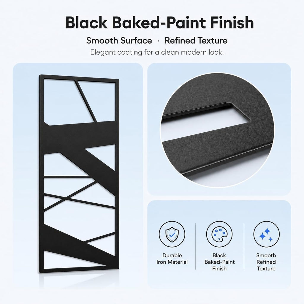 Metal Wall Art Black Abstract,Wall Decor - Set of 4