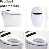 Smart Toilet, One Piece Bidet Toilet for Bathrooms, Toilets with Warm Water Sprayer & Dryer, Foot Sensor Operation