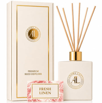 White Reed Diffusers | Premium Fragrance Diffuser | White Diffuser Sticks in Oil Set with Fresh Linen Scent | Smell