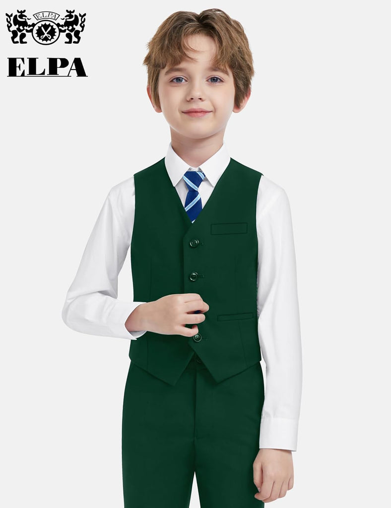 Boys' Formal Suit Vest Set with Suspender, Kids Suit for Wedding