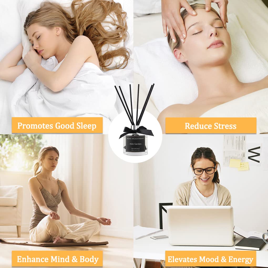 Reed Diffuser Set, Gardenia Reed Diffuser Gifts for Women, 3.4oz(100ml) Reed Diffuser with Sticks, Home Fragrance Reed
