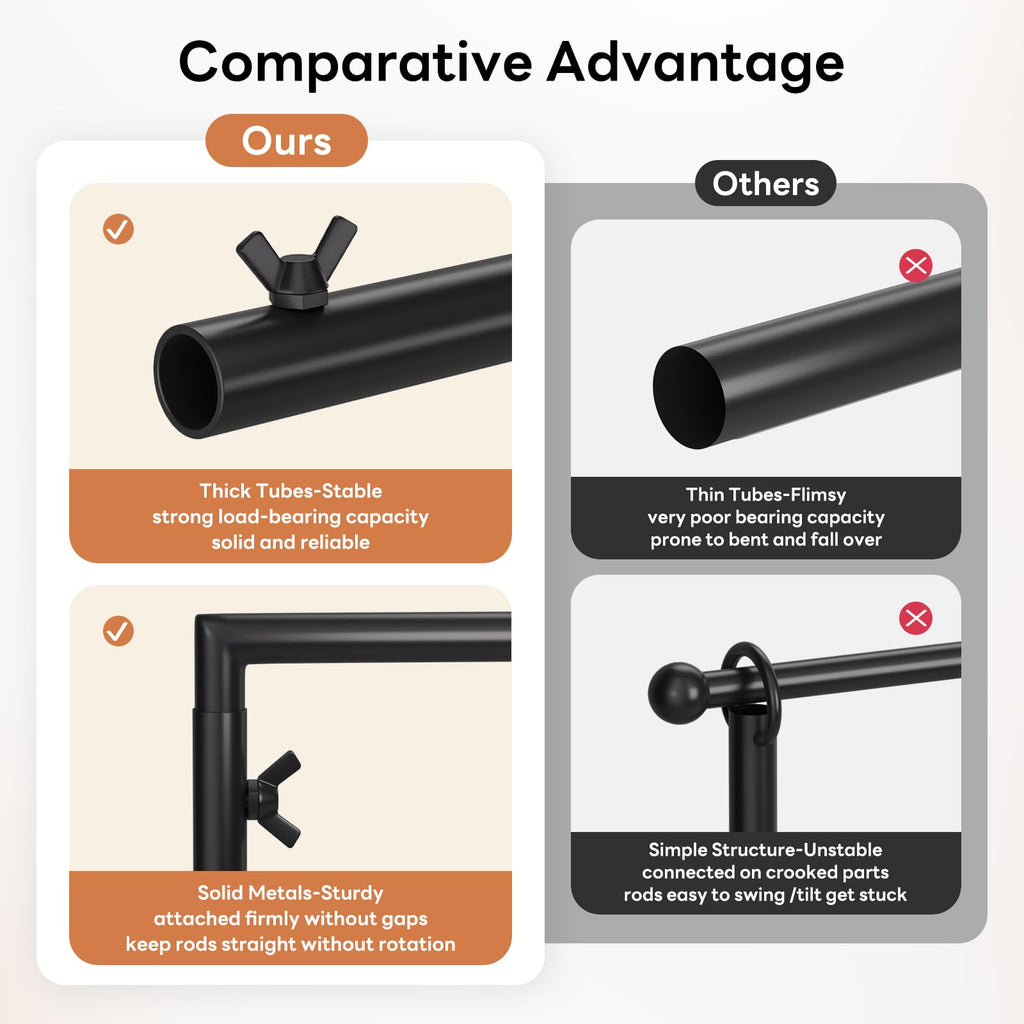 Over The Table Rod Stand with Clamps, Adjustable 32''-79'' Tall 32"-131" Length, Black Table Arch Stand Metal Balloon