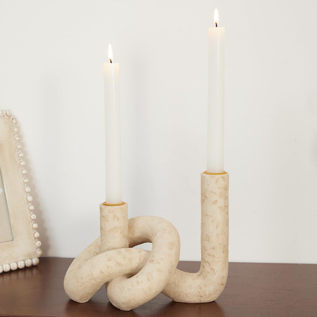 Knot Shaped Taper Candle Holders, Boho Candlestick Holders