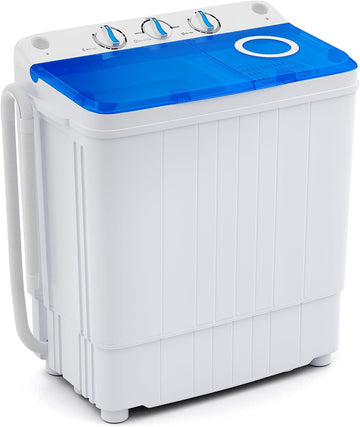 Portable Washing Machine, 17.6lbs Compact Washer Spinner Combo with Pump Drain, Twin Tub 11lbs Wash & 6.6lbs Spin