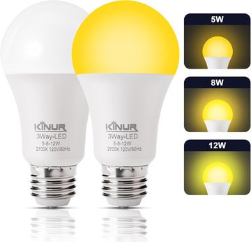 3-Way LED Bulbs 30/70/100 Watt Equivalent, 2700K Soft White, A19 E26 Base, 500lm-800lm-1200lm, 3-Way Dimmable Light