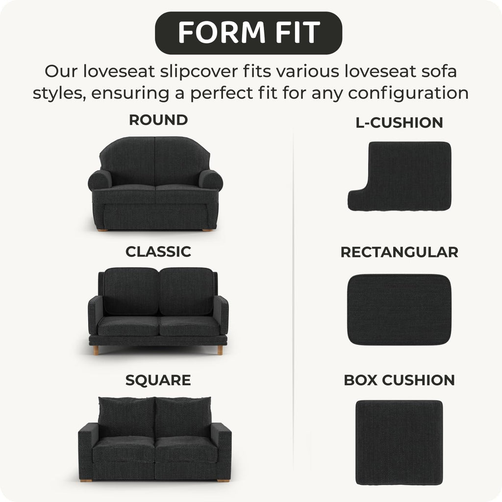 BY GA.I.CO. Loveseat Slipcover - Stretch Couch Cover - Cushion Love Seat Sofa Cover - Soft Polyester Fabric Slipcover